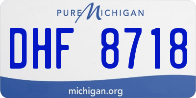 MI license plate DHF8718
