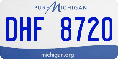 MI license plate DHF8720
