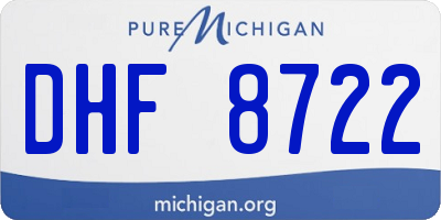 MI license plate DHF8722