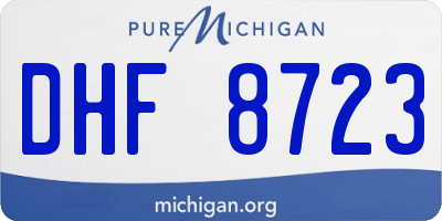 MI license plate DHF8723