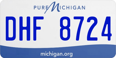 MI license plate DHF8724