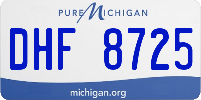 MI license plate DHF8725