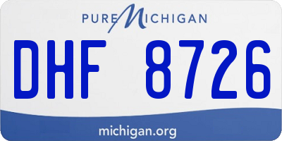 MI license plate DHF8726