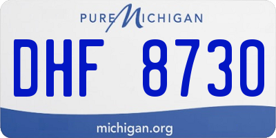 MI license plate DHF8730