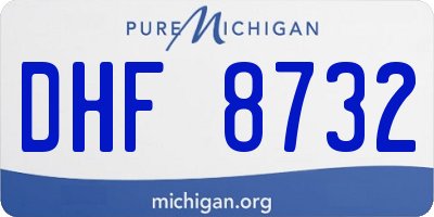 MI license plate DHF8732