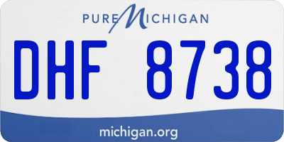 MI license plate DHF8738