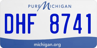 MI license plate DHF8741