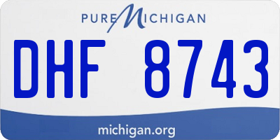 MI license plate DHF8743