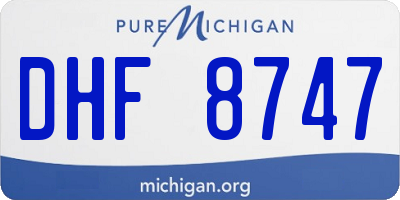 MI license plate DHF8747