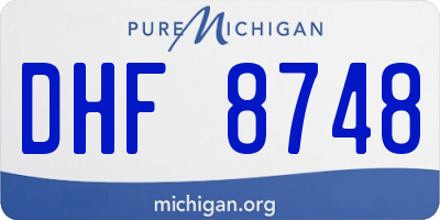 MI license plate DHF8748