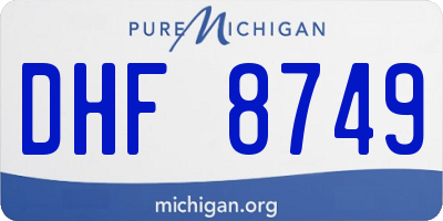 MI license plate DHF8749