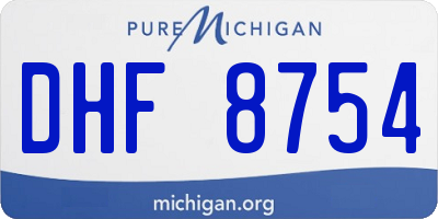MI license plate DHF8754