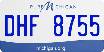 MI license plate DHF8755