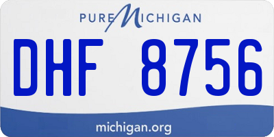 MI license plate DHF8756