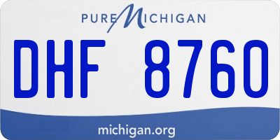 MI license plate DHF8760