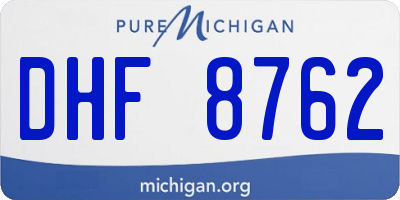 MI license plate DHF8762
