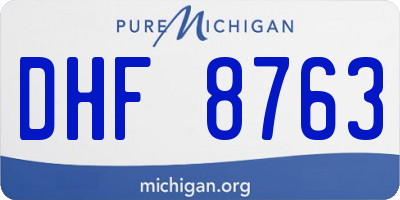 MI license plate DHF8763