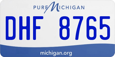 MI license plate DHF8765