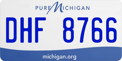 MI license plate DHF8766