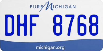 MI license plate DHF8768