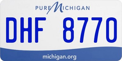 MI license plate DHF8770