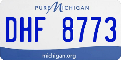 MI license plate DHF8773