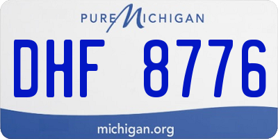 MI license plate DHF8776