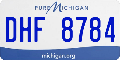 MI license plate DHF8784