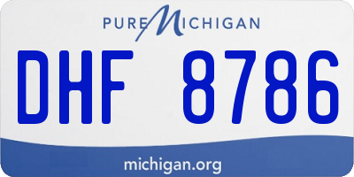 MI license plate DHF8786