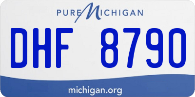 MI license plate DHF8790