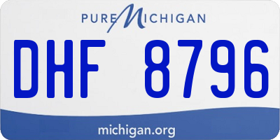 MI license plate DHF8796