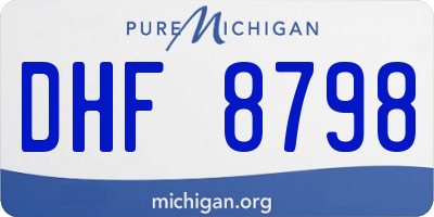 MI license plate DHF8798
