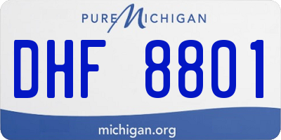 MI license plate DHF8801