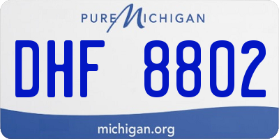 MI license plate DHF8802