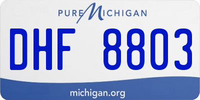MI license plate DHF8803