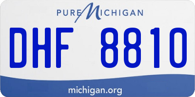 MI license plate DHF8810