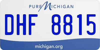 MI license plate DHF8815