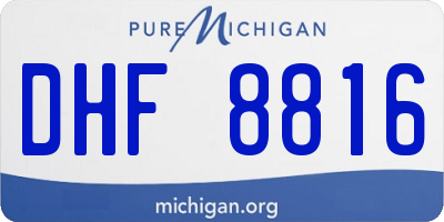 MI license plate DHF8816