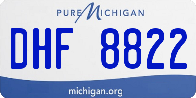 MI license plate DHF8822