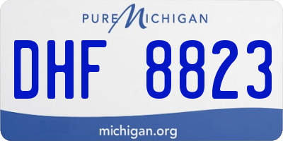 MI license plate DHF8823