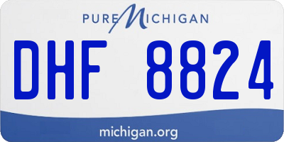 MI license plate DHF8824