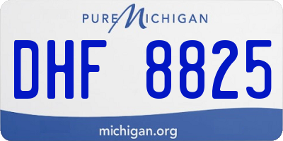 MI license plate DHF8825