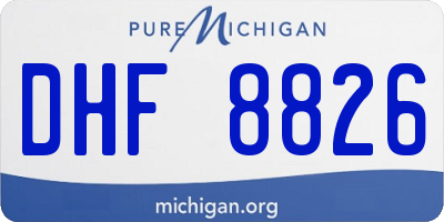 MI license plate DHF8826