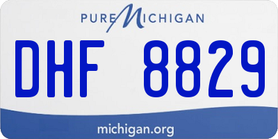 MI license plate DHF8829