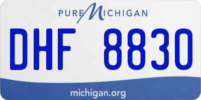 MI license plate DHF8830