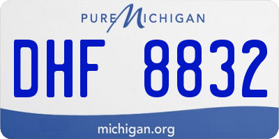 MI license plate DHF8832