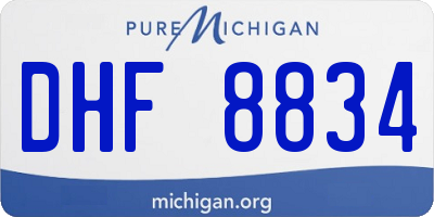 MI license plate DHF8834