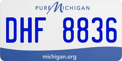 MI license plate DHF8836