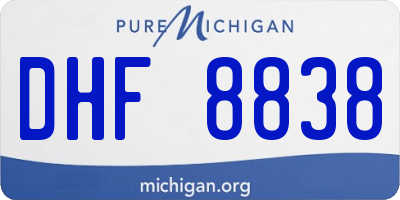 MI license plate DHF8838