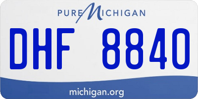 MI license plate DHF8840